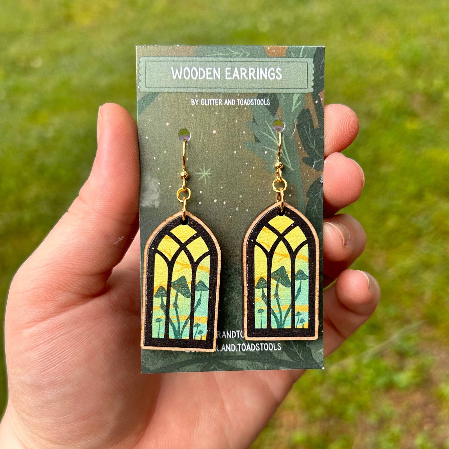 Mushroom Stainedglass Window Earrings